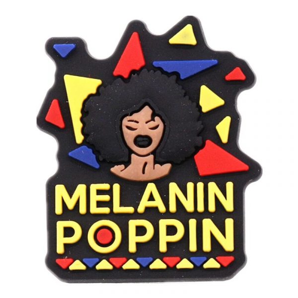 Melanin Poppin Black Girl Shoe Charm For Croc