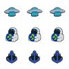 Blue Style 9PCS/Set Croc Charms Spacecraft Shoe Charms For Croc
